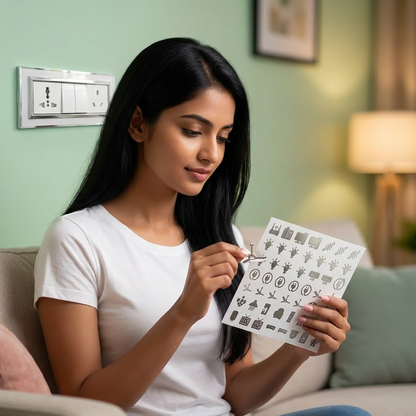 Premium Silver Switch Stickers for Home (Useful 56 Designs)